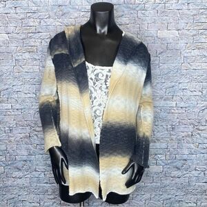 Elan Wool Blend Cardigan Sweater Open Front Size Small Boho Knit